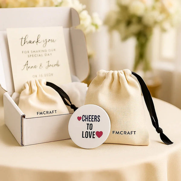Custom Wedding & Event Guest Gifts – Upload Your Photo | Made with Fmcraft Badge Machine | Badge & Fridge Magnet Maker | Fmcraft