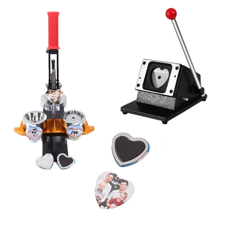 Fmcraft 57x53mm Heart - Shaped Badge & Magnet Maker | Badge & Fridge Magnet Maker | Fmcraft