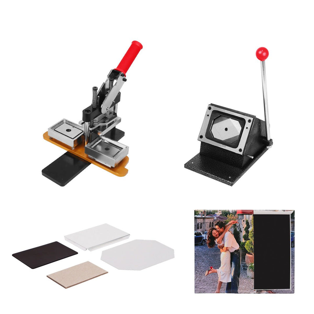 Fmcraft Magnet Machine Kit - Classic Cardboard Series (with Cutter & Materials) | Badge & Fridge Magnet Maker | Fmcraft