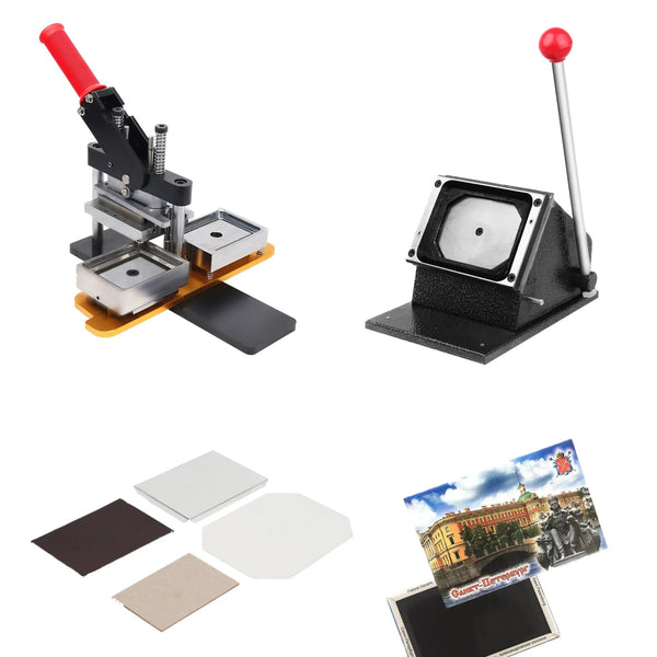 FMCRAFTS 90x65MM Magnets Machine Kit With Cutter And Materials | Badge & Fridge Magnet Maker | Fmcraft